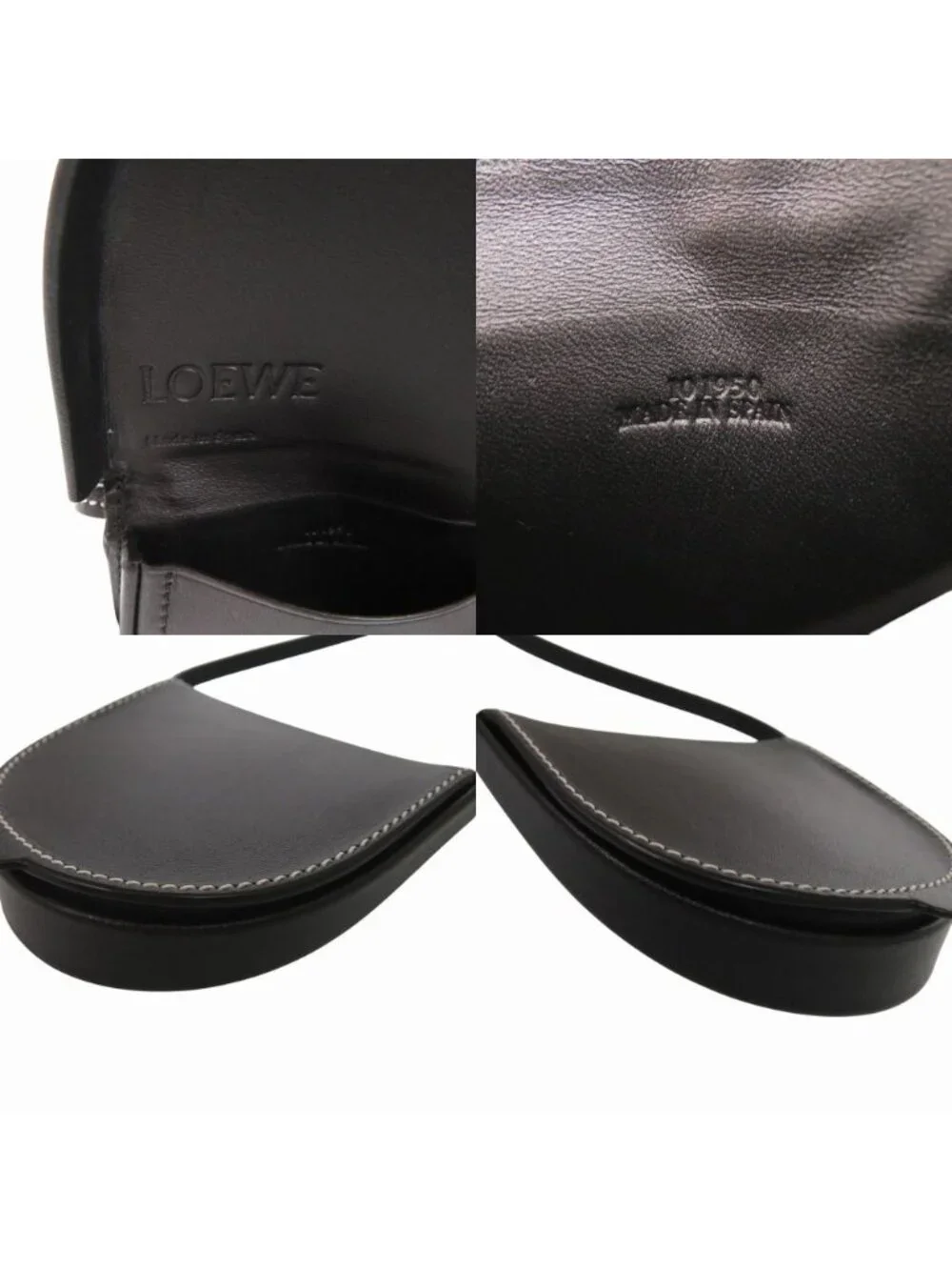 Loewe Anagram Shoulder Strap Calf Black Coin Case